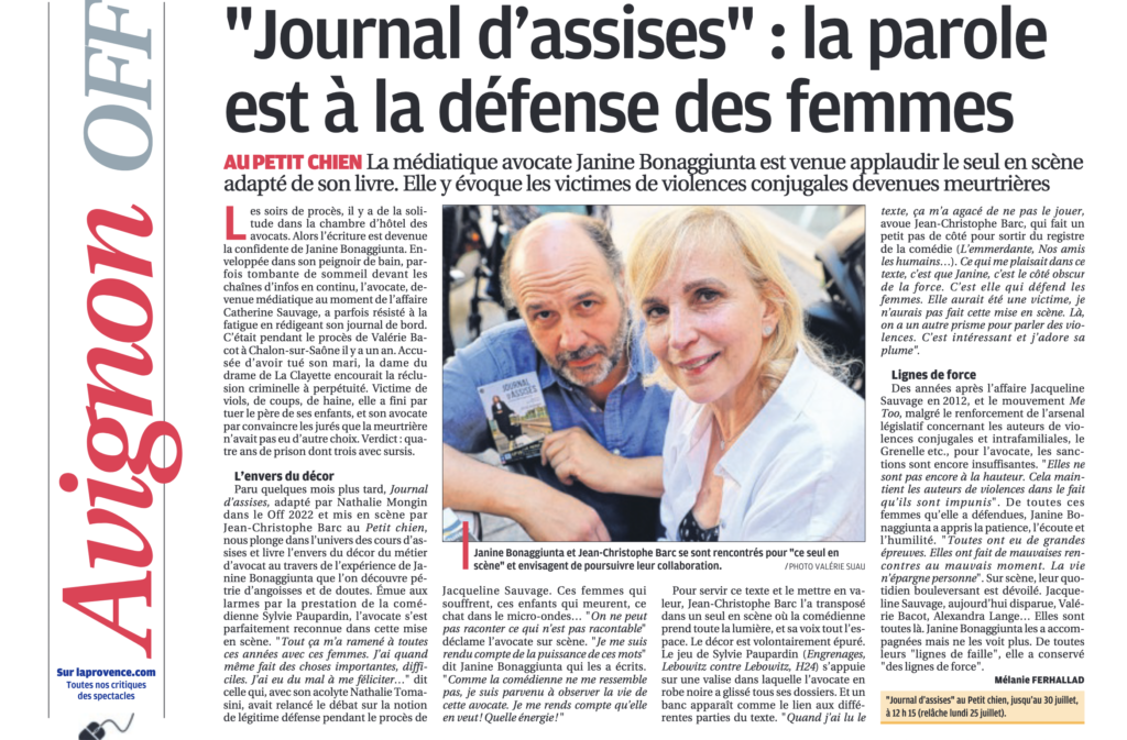 Journal d'assises de Janine Bonaggiunta